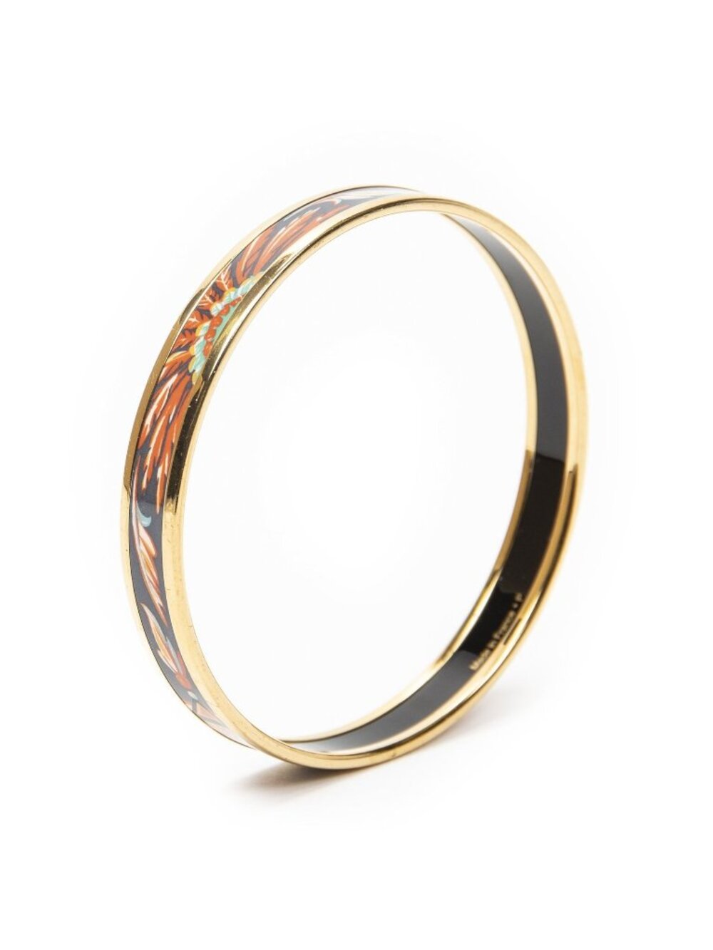 Hermes Enamel Bangle Gray Plating Bracelet